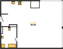 Планировка однокомнатной(апартаменты) площадью 86 квадратных метров в “ЖК Neva Towers (Нева Тауэрс)”