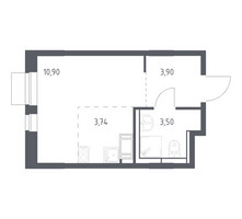 Планировка студии(квартира) площадью 22.04 квадратных метров в “ЖК Пятницкие луга”