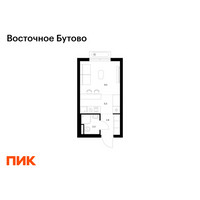 Планировка студии(квартира) площадью 19.9 квадратных метров в “ЖК Восточное Бутово”