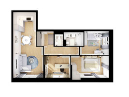 Планировка трехкомнатной(квартира) площадью 72.1 квадратных метров в “ЖК Руставели 14”