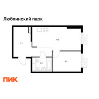 Планировка однокомнатной(квартира) площадью 41 квадратных метров в “ЖК Люблинский парк”