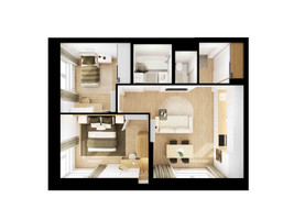 Планировка двухкомнатной(квартира) площадью 47.9 квадратных метров в “ЖК Руставели 14”