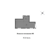 Планировка однокомнатной(квартира) площадью 41.8 квадратных метров в “ЖК Зеленоград Ривьера”