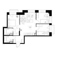 Планировка трехкомнатной(квартира) площадью 66.1 квадратных метров в “ЖК Онежский вал”