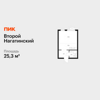 Планировка студии(квартира) площадью 25.3 квадратных метров в “ЖК Второй Нагатинский”