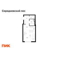 Планировка студии(квартира) площадью 31.7 квадратных метров в “ЖК Середневский лес”