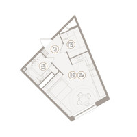 Планировка однокомнатной(апартаменты) площадью 35.73 квадратных метров в “ЖК D'ORO MILLE (Доро Милле)”