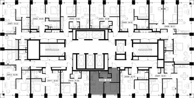 Планировка однокомнатной(квартира) площадью 32.5 квадратных метров в ЖК “ЖК SET (Сет)”