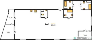 Планировка 4+ комнатной(квартира) площадью 140.4 квадратных метров в “Квартал Foriver”