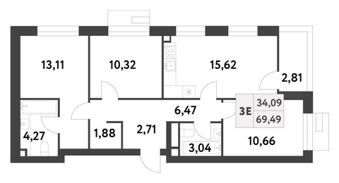 Планировка квартиры, ID 497384