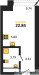 Планировка студии(квартира) площадью 22.84 квадратных метров в “ЖК Городские Истории”