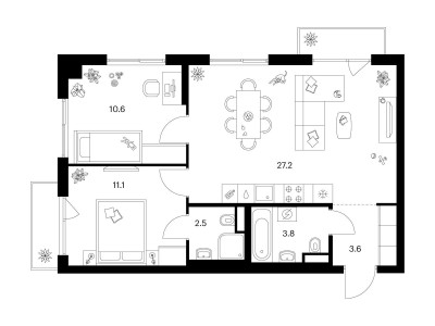 Планировка квартиры, ID 519053