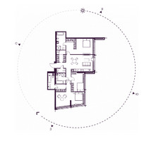 Планировка трехкомнатной(квартира) площадью 140.08 квадратных метров в “ЖК Дом Дау”