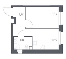 Планировка однокомнатной(квартира) площадью 32.74 квадратных метров в “ЖК ЭкоБунино (Южное Бунино)”