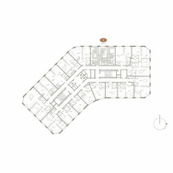 Планировка трехкомнатной(апартаменты) площадью 79.88 квадратных метров в ЖК “ЖК D'ORO MILLE (Доро Милле)”