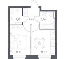 Планировка однокомнатной(квартира) площадью 32.85 квадратных метров в “ЖК Квартал Строгино”