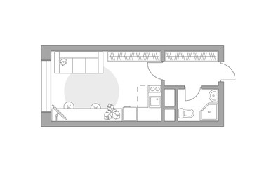 Планировка студии(квартира) площадью 23.4 квадратных метров в ЖК “ЖК Пехра”