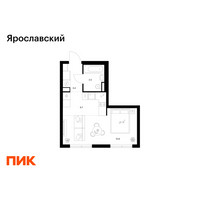 Планировка студии(квартира) площадью 29.4 квадратных метров в “ЖК Ярославский”