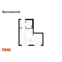 Планировка студии(квартира) площадью 29.4 квадратных метров в ЖК “ЖК Ярославский”
