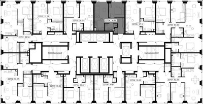 Планировка однокомнатной(квартира) площадью 36.9 квадратных метров в ЖК “ЖК СЕТ”
