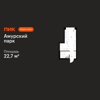 Планировка студии(квартира) площадью 22.7 квадратных метров в “ЖК Амурский парк”