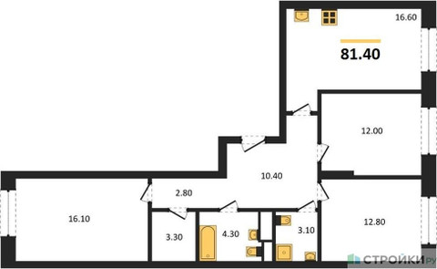 Планировка квартиры, ID 528771