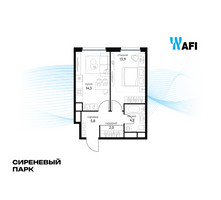 Планировка однокомнатной(квартира) площадью 40.3 квадратных метров в “ЖК Сиреневый парк”