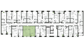 Планировка однокомнатной(квартира) площадью 44.6 квадратных метров в “ЖК Пушкино Град”