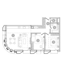 Планировка трехкомнатной(квартира) площадью 80.2 квадратных метров в ЖК “ЖК УНО Соколиная гора”
