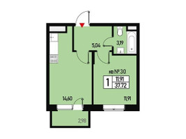 Планировка однокомнатной(квартира) площадью 34 квадратных метров в “ЖК Борисоглебское”