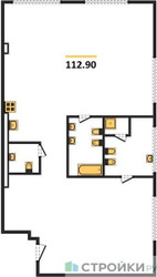 Планировка двухкомнатной(квартира) площадью 112.9 квадратных метров в ЖК “ЖК Звезды Арбата”