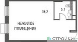Планировка студии(квартира) площадью 41.4 квадратных метров в “ЖК Резиденции Архитекторов”