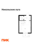 Планировка студии(квартира) площадью 26.3 квадратных метров в “ЖК Никольские луга”