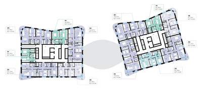 Планировка однокомнатной(квартира) площадью 56.89 квадратных метров в ЖК “СберСити в Рублево-Архангельском”