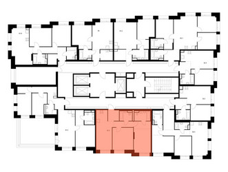 Планировка двухкомнатной(квартира) площадью 61.3 квадратных метров в ЖК “ЖК Онежский вал”