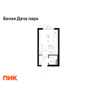 Планировка студии(квартира) площадью 19.9 квадратных метров в “ЖК Белая Дача парк”