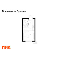 Планировка студии(квартира) площадью 19.9 квадратных метров в ЖК “ЖК Восточное Бутово”
