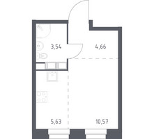 Планировка студии(квартира) площадью 24.4 квадратных метров в “ЖК ЭкоБунино (Южное Бунино)”