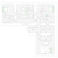 Планировка трехкомнатной(квартира) площадью 216.8 квадратных метров в “Клубный дом Дуо”