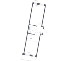 Планировка однокомнатной(квартира) площадью 48.1 квадратных метров в “ЖК Квартал Западный”