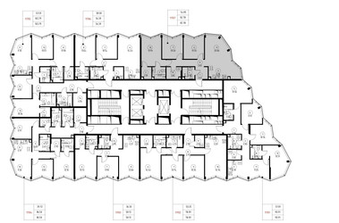 Планировка трехкомнатной(квартира) площадью 82.8 квадратных метров в ЖК “Дом премиум-класса МИРА”