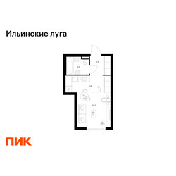 Планировка студии(квартира) площадью 24.6 квадратных метров в ЖК “ЖК Ильинские луга”