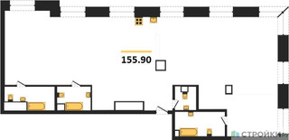 Планировка 4+ комнатной(квартира) площадью 155.9 квадратных метров в “ЖК Luzhniki Collection (Коллекция Лужники)”
