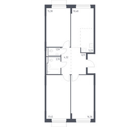 Планировка трехкомнатной(квартира) площадью 80.62 квадратных метров в ЖК “ЖК Молжаниново”