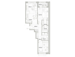 Планировка двухкомнатной(квартира) площадью 80.55 квадратных метров в “Архитектурный проект Мыс”