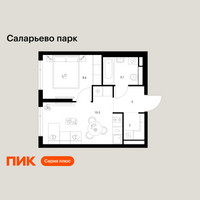 Планировка однокомнатной(квартира) площадью 31.4 квадратных метров в “ЖК Саларьево парк”