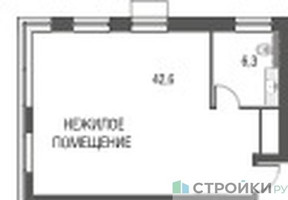 Планировка студии(квартира) площадью 49.2 квадратных метров в “ЖК Резиденции Архитекторов”