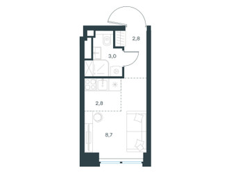 Планировка студии(квартира) площадью 17.3 квадратных метров в ЖК “ЖК Level Звенигородская”