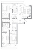 Планировка трехкомнатной(квартира) площадью 178.9 квадратных метров в “Клубный дом PHANTOM (Фантом)”