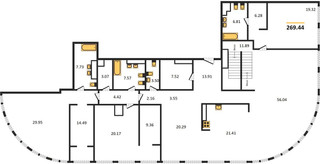 Планировка 4+ комнатной(квартира) площадью 269.44 квадратных метров в “ЖК Sky View (Скай Вью)”